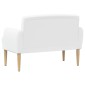 vidaXL Love seat με κουμπιά Λευκό 116 x 67 x 80 εκ. Ύφασμα