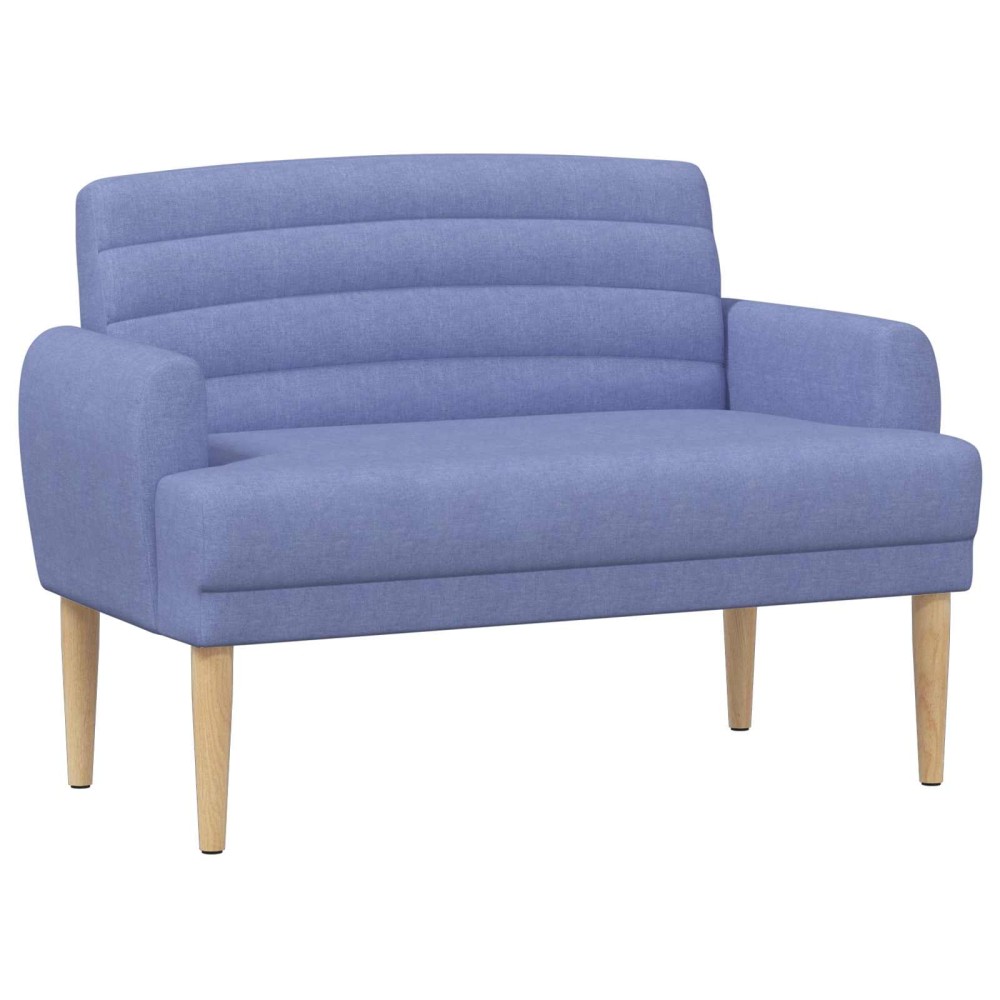 vidaXL Love seat με κουμπιά Μπλε τζην 116 x 67 x 80 εκ. Ύφασμα