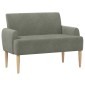 vidaXL Love seat με κουμπιά Ανοιχτό γκρι 116 x 67 x 81 εκ