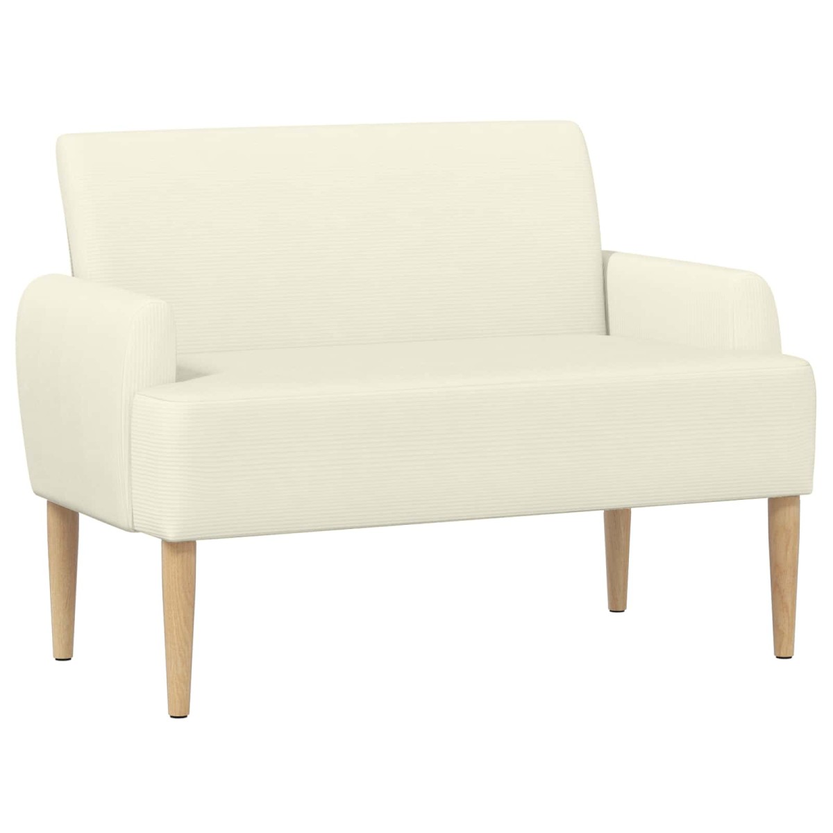 vidaXL Love seat με κουμπιά Κρεμ 116 x 67 x 81 εκ Υφασμάτινο Κορντουρά