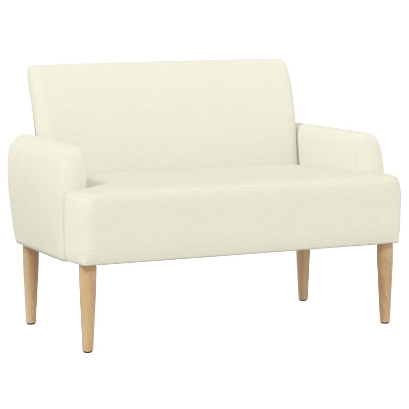 vidaXL Love seat με κουμπιά Κρεμ 116 x 67 x 81 εκ Υφασμάτινο Κορντουρά