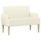 vidaXL Love seat με κουμπιά Κρεμ 116 x 67 x 81 εκ Υφασμάτινο Κορντουρά