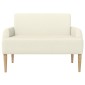 vidaXL Love seat με κουμπιά Κρεμ 116 x 67 x 81 εκ Υφασμάτινο Κορντουρά
