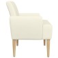 vidaXL Love seat με κουμπιά Κρεμ 116 x 67 x 81 εκ Υφασμάτινο Κορντουρά