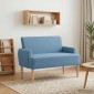vidaXL Love seat με κουμπιά Μπλε 116 x 67 x 81 εκ Υφασμάτινο Κορντουρά
