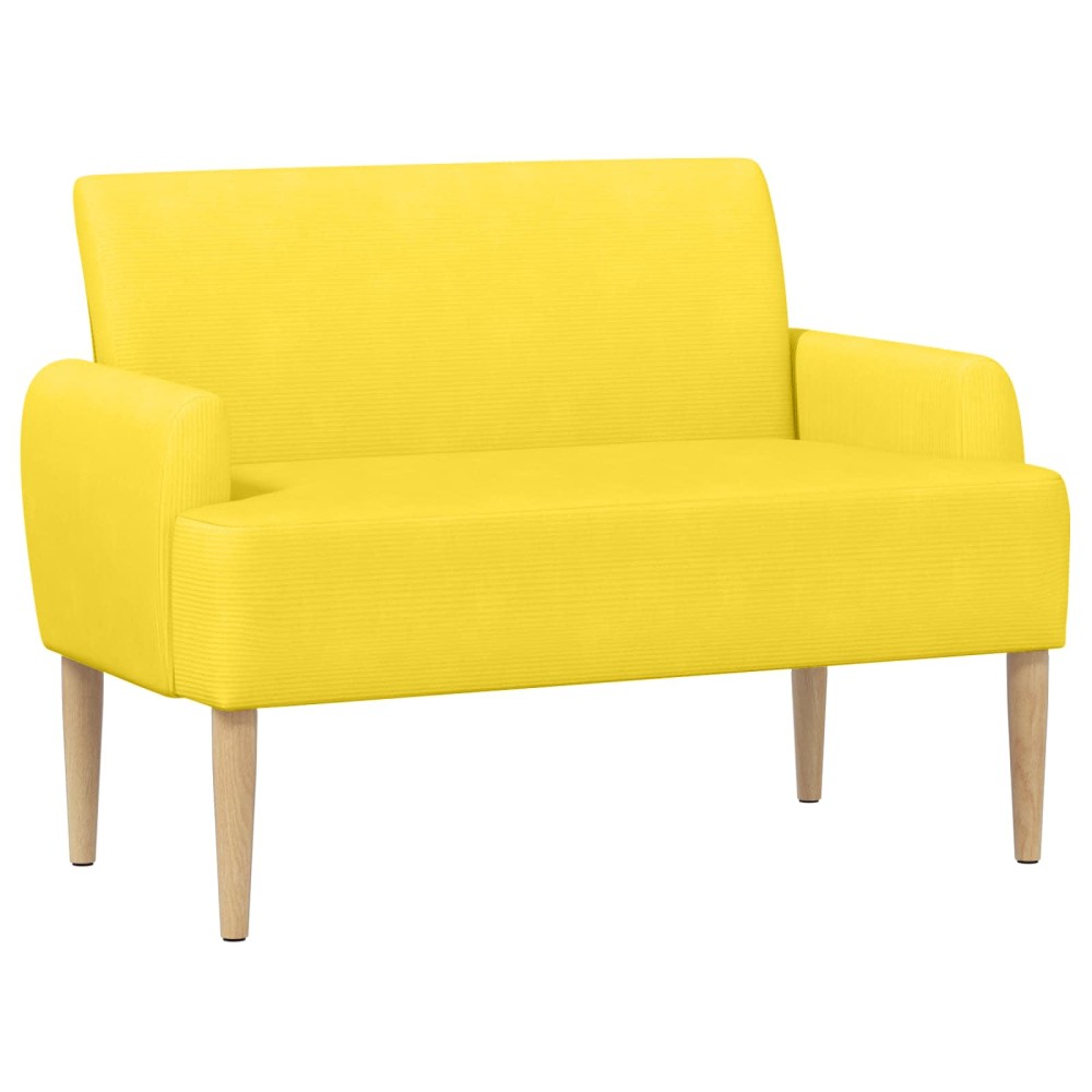vidaXL Love seat με κουμπιά Απαλό Κίτρινο 116 x 67 x 81 εκ