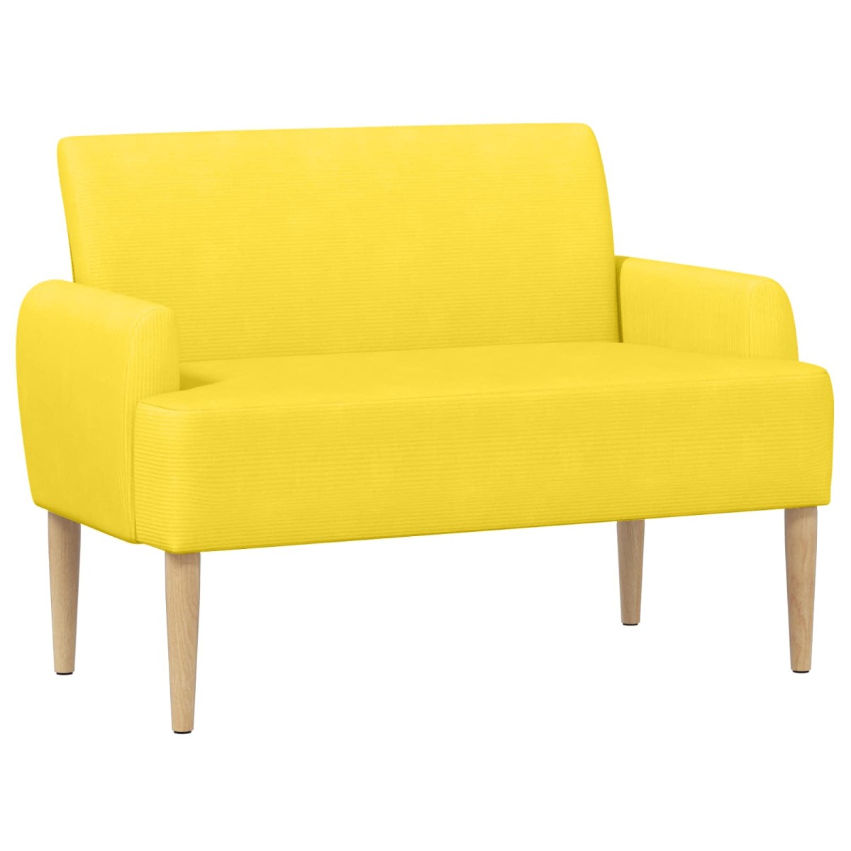 vidaXL Love seat με κουμπιά Απαλό Κίτρινο 116 x 67 x 81 εκ