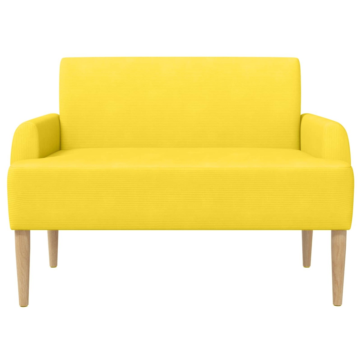 vidaXL Love seat με κουμπιά Απαλό Κίτρινο 116 x 67 x 81 εκ