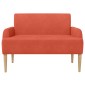 vidaXL Love seat με κουμπιά Κόκκινο Πορτοκαλί 116 x 67 x 81 εκ