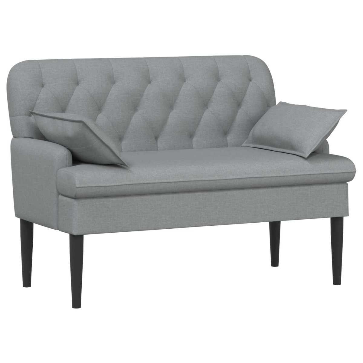 vidaXL Love seat με κουμπιά Ανοιχτό γκρι 111 x 68 x 80 εκ. Ύφασμα