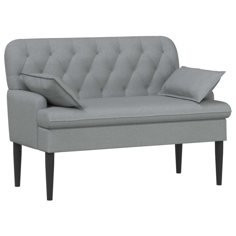 vidaXL Love seat με κουμπιά Ανοιχτό γκρι 111 x 68 x 80 εκ. Ύφασμα