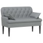 vidaXL Love seat με κουμπιά Ανοιχτό γκρι 111 x 68 x 80 εκ. Ύφασμα