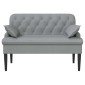 vidaXL Love seat με κουμπιά Ανοιχτό γκρι 111 x 68 x 80 εκ. Ύφασμα