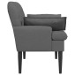 vidaXL Love seat με κουμπιά Σκούρο Γκρι 111 x 68 x 80 εκ. Ύφασμα