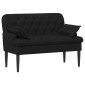 vidaXL Love seat με κουμπιά Μαύρο 111 x 68 x 80 εκ. Ύφασμα