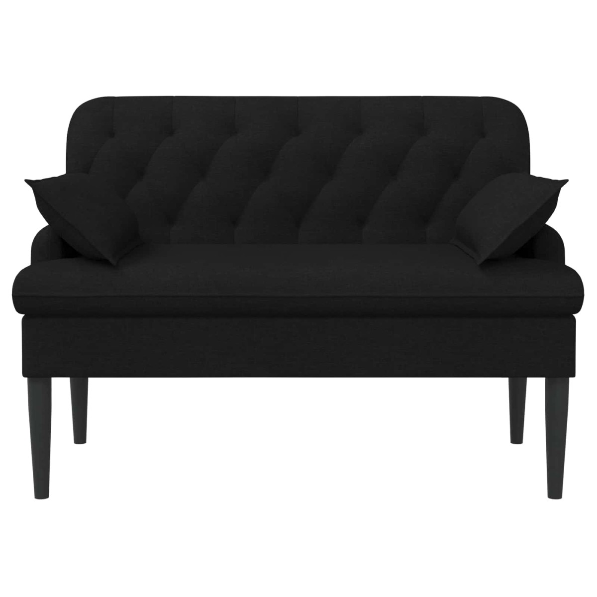 vidaXL Love seat με κουμπιά Μαύρο 111 x 68 x 80 εκ. Ύφασμα