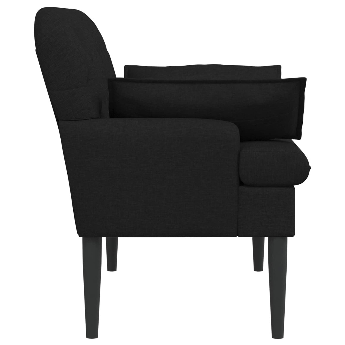 vidaXL Love seat με κουμπιά Μαύρο 111 x 68 x 80 εκ. Ύφασμα