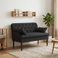 vidaXL Love seat με κουμπιά Μαύρο 111 x 68 x 80 εκ. Ύφασμα