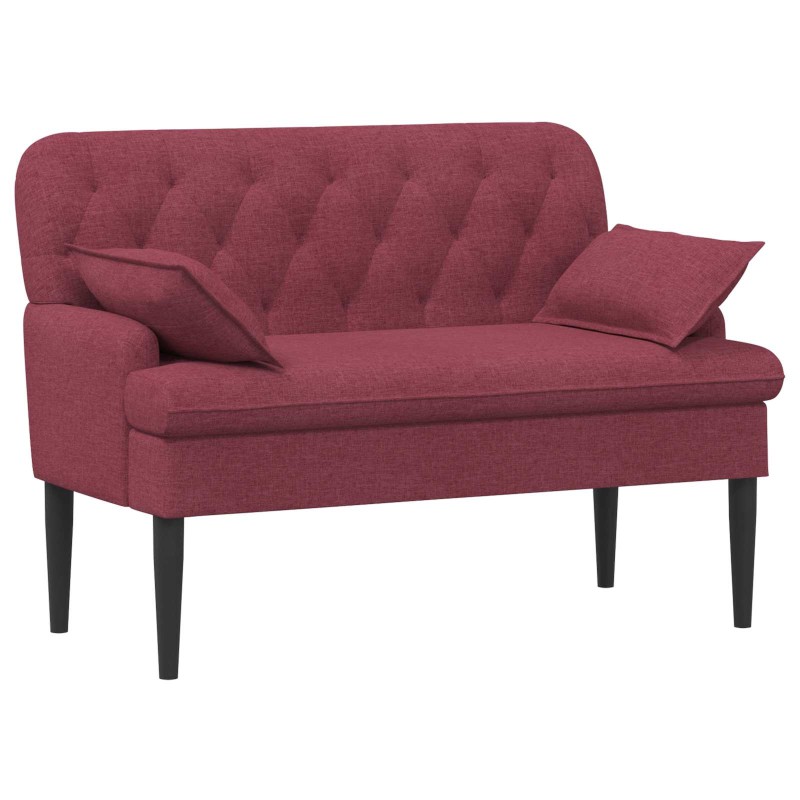 vidaXL Love seat με κουμπιά Κόκκινο 111 x 68 x 80 εκ. Ύφασμα
