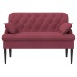 vidaXL Love seat με κουμπιά Κόκκινο 111 x 68 x 80 εκ. Ύφασμα