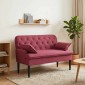 vidaXL Love seat με κουμπιά Κόκκινο 111 x 68 x 80 εκ. Ύφασμα