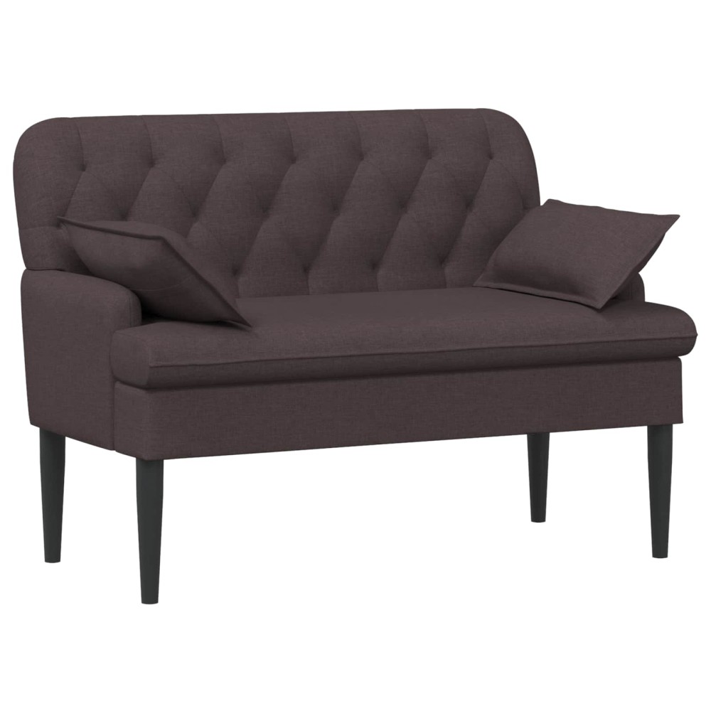 vidaXL Love seat με κουμπιά Σκούρο Καφέ 111 x 68 x 80 εκ. Ύφασμα