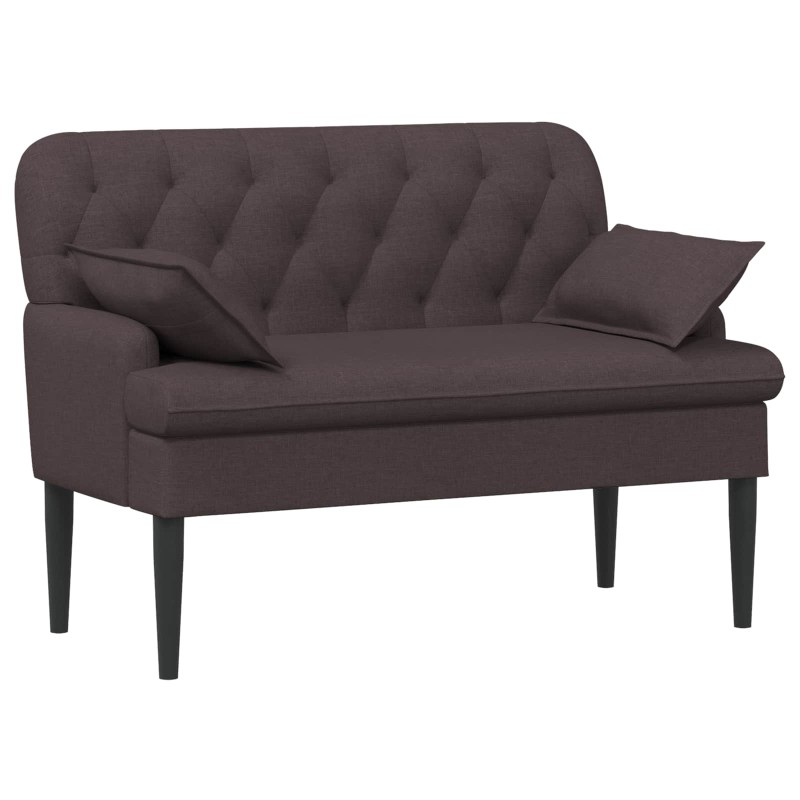 vidaXL Love seat με κουμπιά Σκούρο Καφέ 111 x 68 x 80 εκ. Ύφασμα