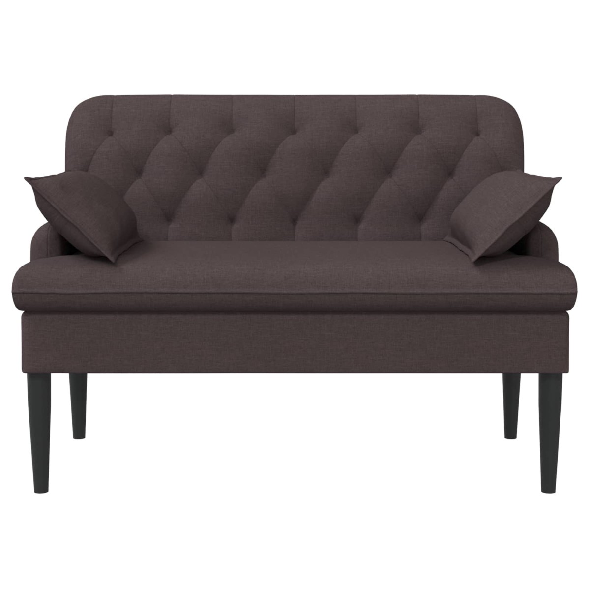 vidaXL Love seat με κουμπιά Σκούρο Καφέ 111 x 68 x 80 εκ. Ύφασμα