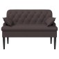 vidaXL Love seat με κουμπιά Σκούρο Καφέ 111 x 68 x 80 εκ. Ύφασμα