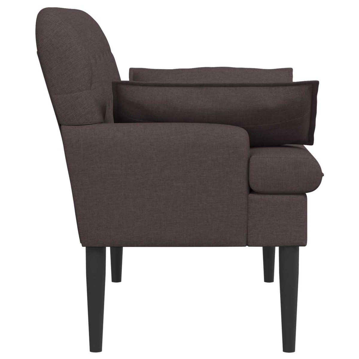 vidaXL Love seat με κουμπιά Σκούρο Καφέ 111 x 68 x 80 εκ. Ύφασμα