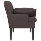 vidaXL Love seat με κουμπιά Σκούρο Καφέ 111 x 68 x 80 εκ. Ύφασμα