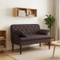 vidaXL Love seat με κουμπιά Σκούρο Καφέ 111 x 68 x 80 εκ. Ύφασμα