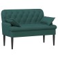 vidaXL Love seat με κουμπιά Σκούρο Πράσινο 111 x 68 x 80 εκ. Ύφασμα