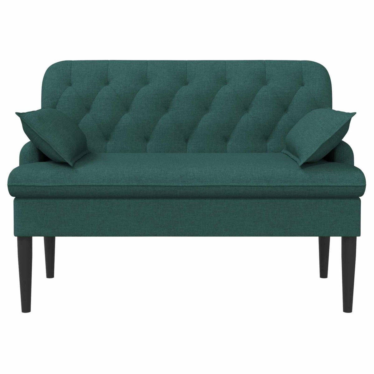 vidaXL Love seat με κουμπιά Σκούρο Πράσινο 111 x 68 x 80 εκ. Ύφασμα