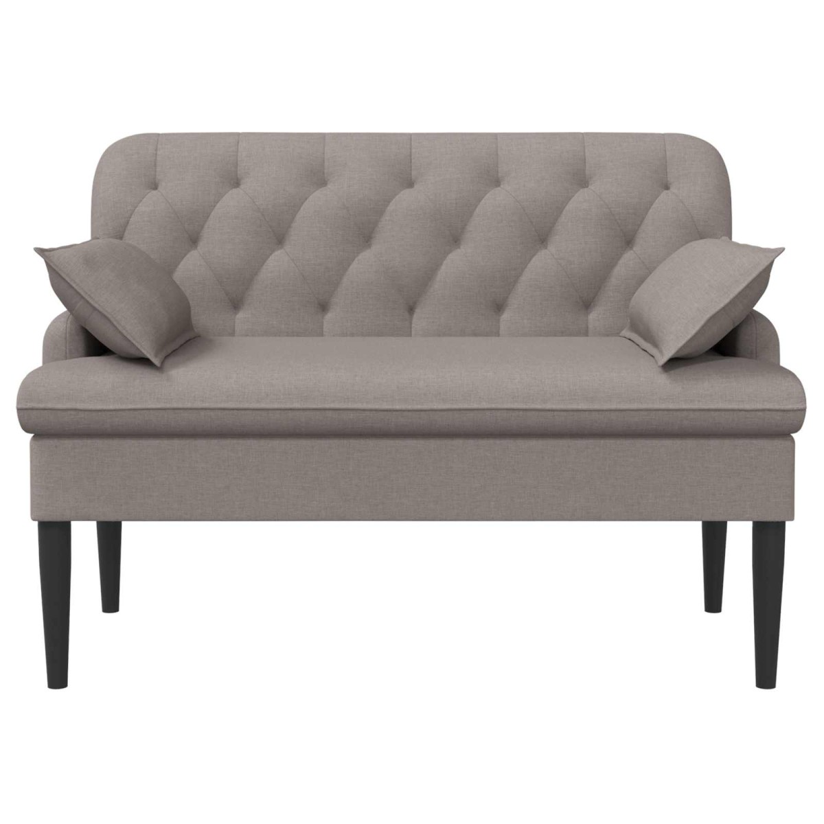 vidaXL Love seat με κουμπιά Taupe 111 x 68 x 80 εκ. Ύφασμα