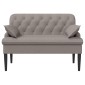 vidaXL Love seat με κουμπιά Taupe 111 x 68 x 80 εκ. Ύφασμα