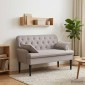 vidaXL Love seat με κουμπιά Taupe 111 x 68 x 80 εκ. Ύφασμα