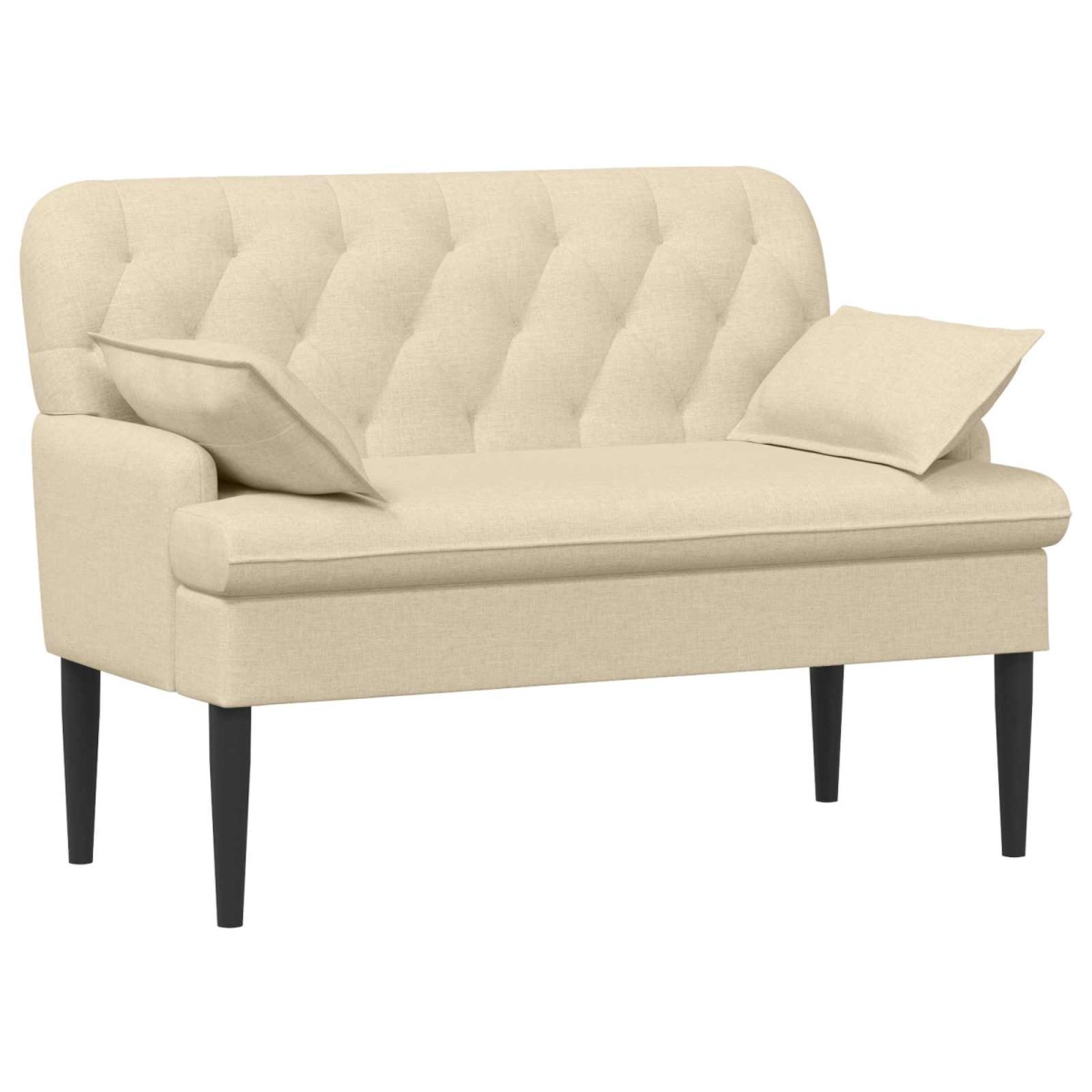 vidaXL Love seat με κουμπιά Κρεμ 111 x 68 x 80 εκ. Ύφασμα