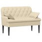vidaXL Love seat με κουμπιά Κρεμ 111 x 68 x 80 εκ. Ύφασμα