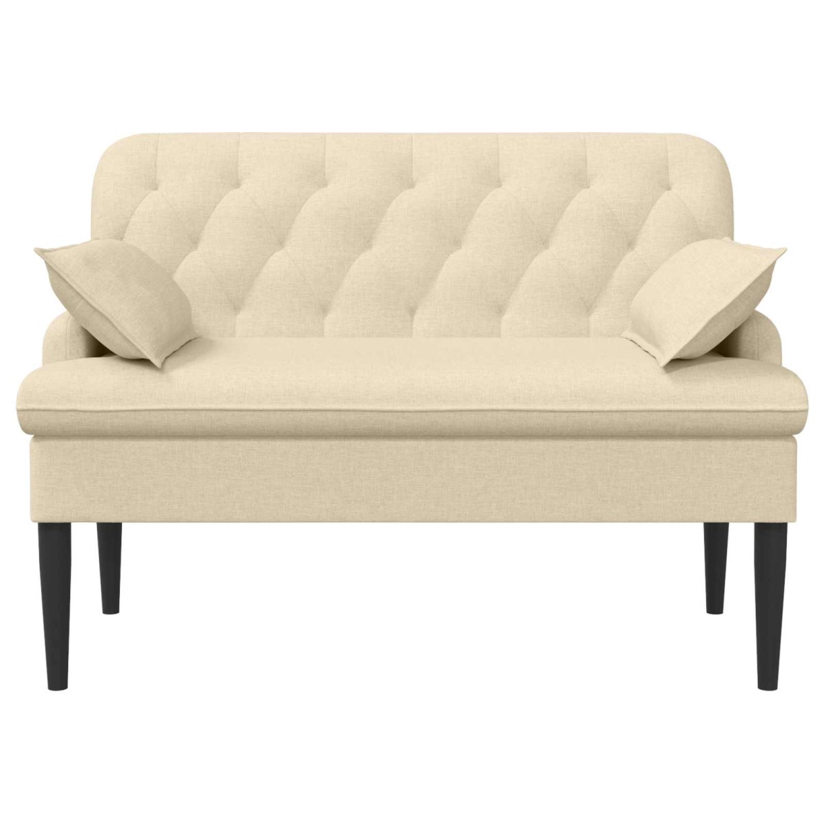 vidaXL Love seat με κουμπιά Κρεμ 111 x 68 x 80 εκ. Ύφασμα