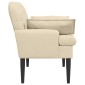 vidaXL Love seat με κουμπιά Κρεμ 111 x 68 x 80 εκ. Ύφασμα