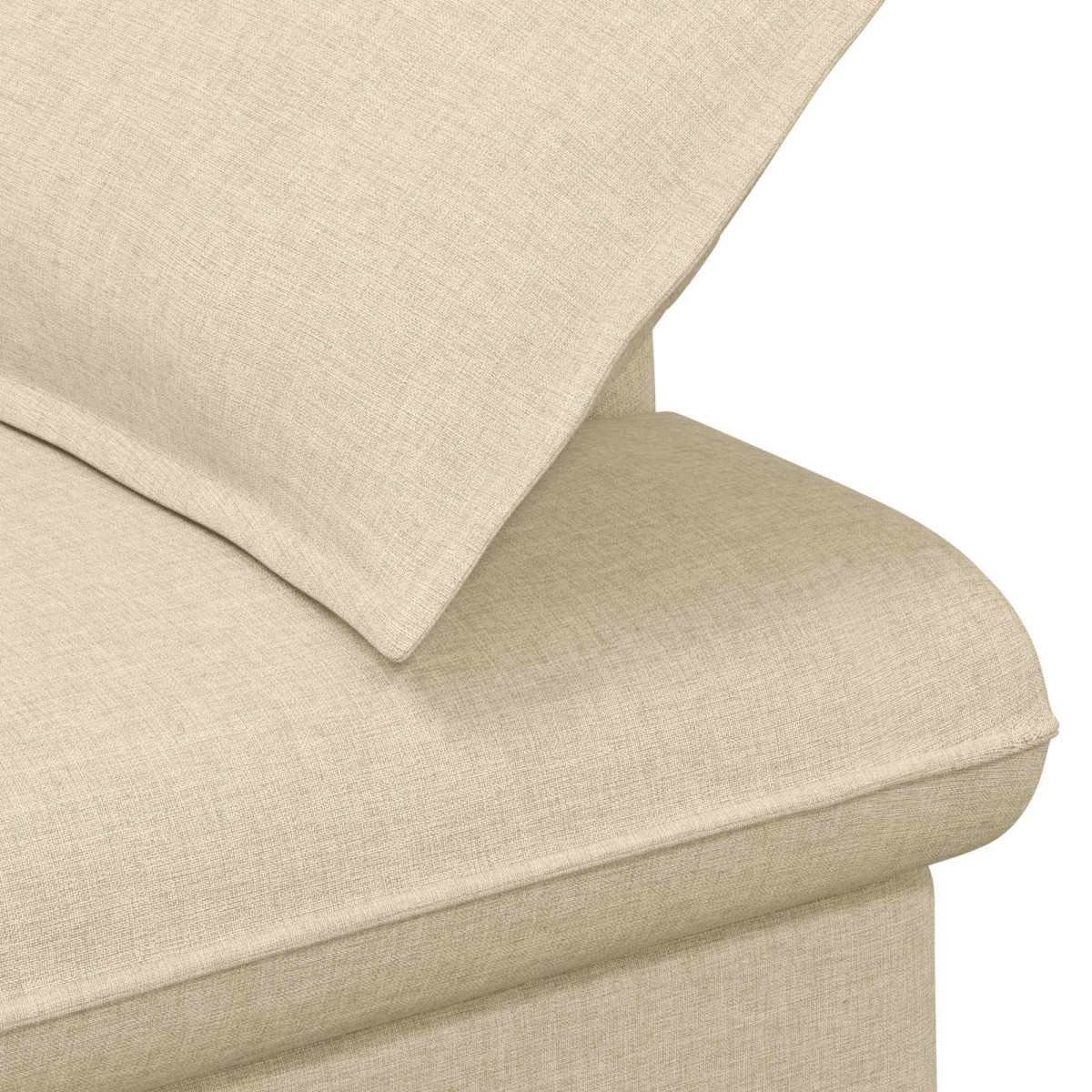 vidaXL Love seat με κουμπιά Κρεμ 111 x 68 x 80 εκ. Ύφασμα