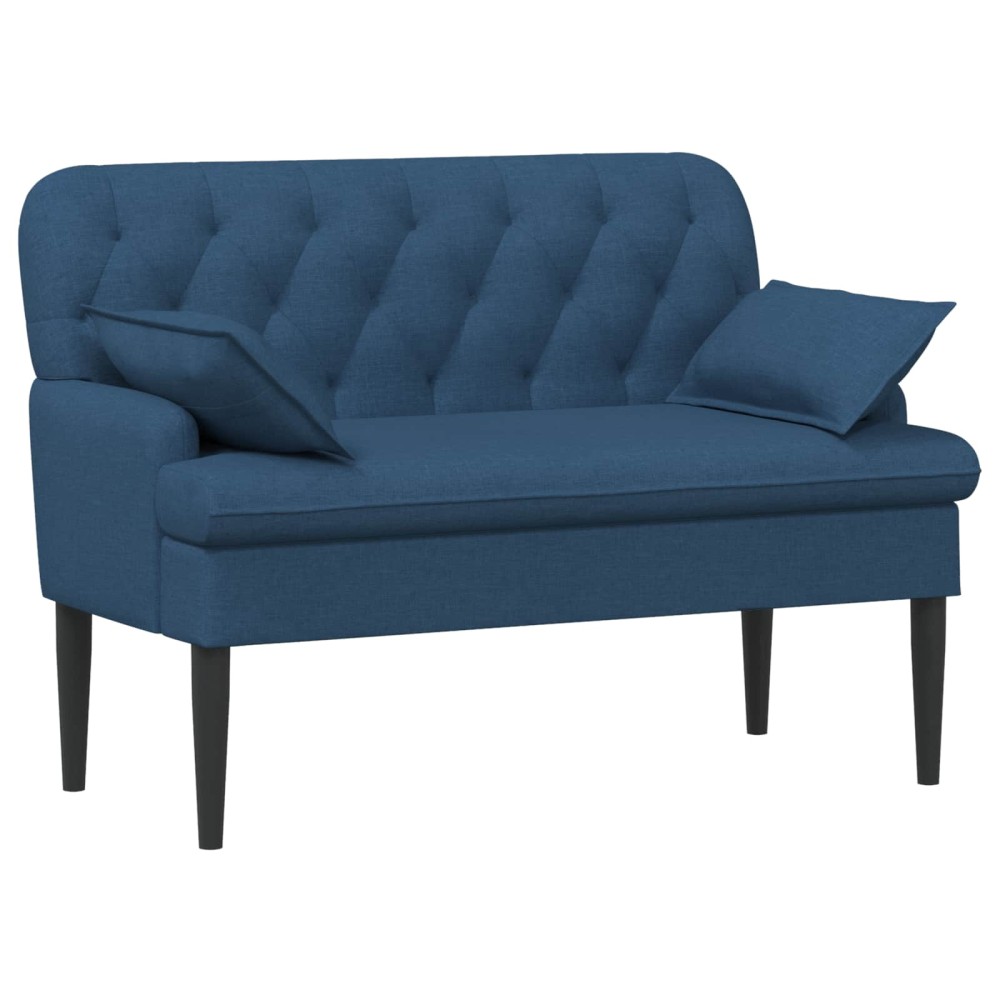 vidaXL Love seat με κουμπιά Μπλε 111 x 68 x 80 εκ. Ύφασμα