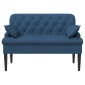 vidaXL Love seat με κουμπιά Μπλε 111 x 68 x 80 εκ. Ύφασμα
