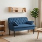 vidaXL Love seat με κουμπιά Μπλε 111 x 68 x 80 εκ. Ύφασμα