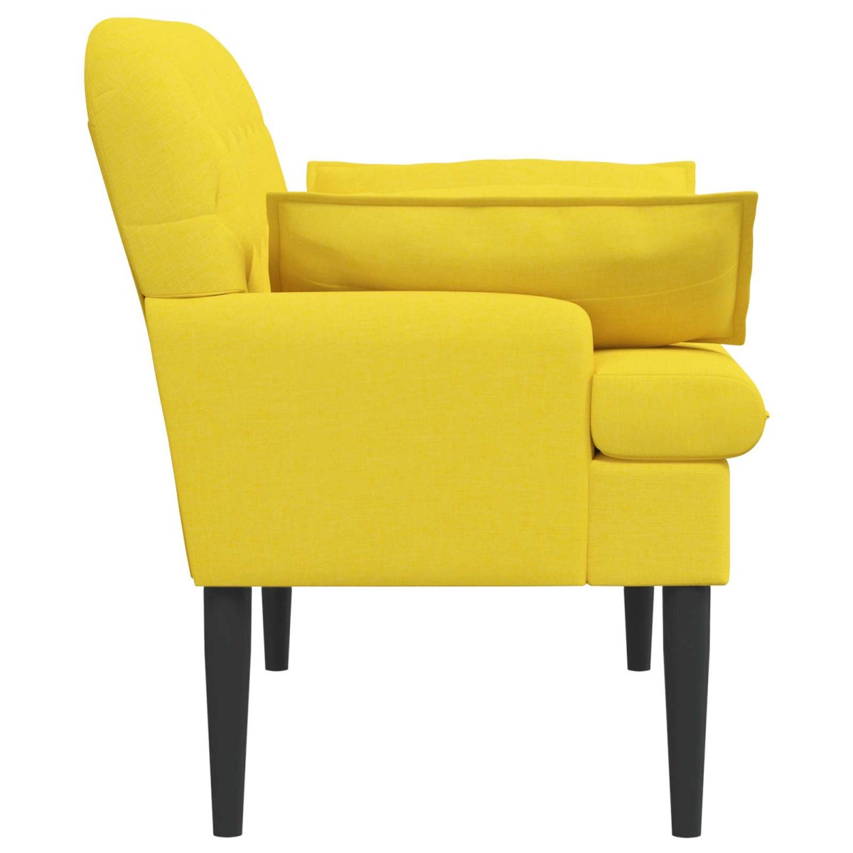 vidaXL Love seat με κουμπιά Ανοιχτό Κίτρινο 111 x 68 x 80 εκ. Ύφασμα