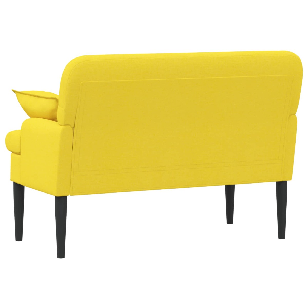 vidaXL Love seat με κουμπιά Ανοιχτό Κίτρινο 111 x 68 x 80 εκ. Ύφασμα
