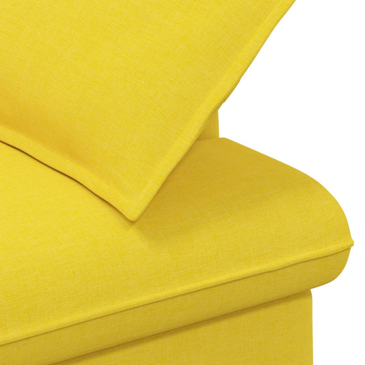 vidaXL Love seat με κουμπιά Ανοιχτό Κίτρινο 111 x 68 x 80 εκ. Ύφασμα