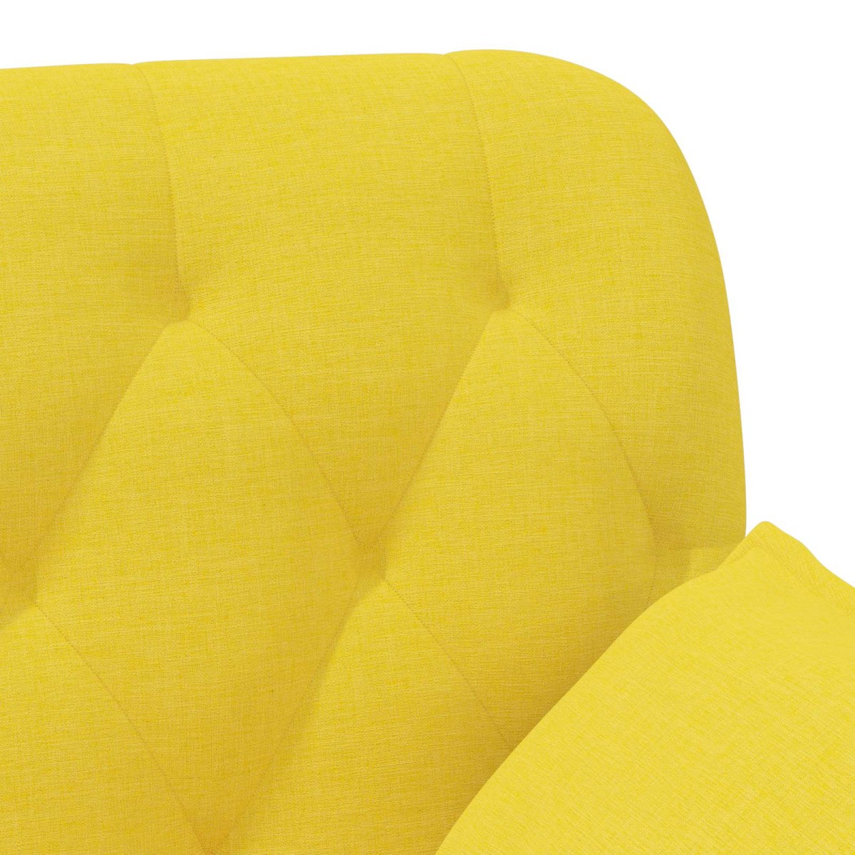 vidaXL Love seat με κουμπιά Ανοιχτό Κίτρινο 111 x 68 x 80 εκ. Ύφασμα