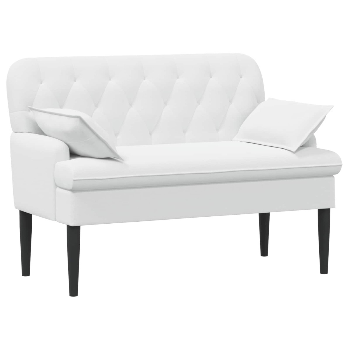vidaXL Love seat με κουμπιά Λευκό 111 x 68 x 80 εκ. Ύφασμα